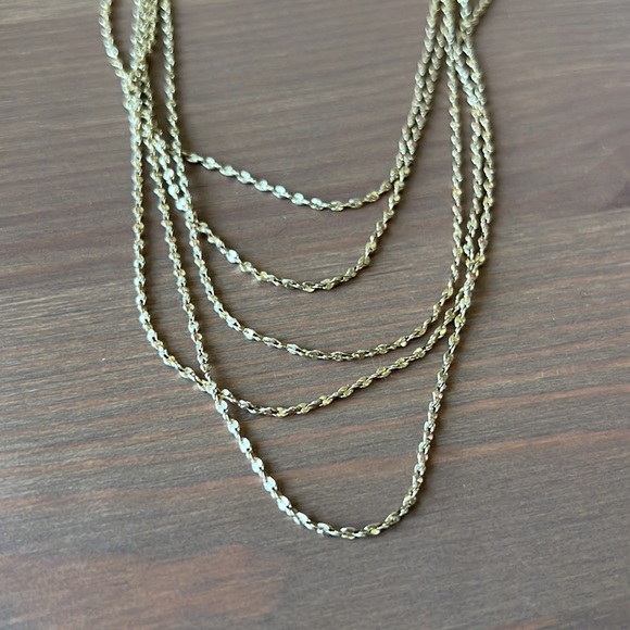 Panacea Cache Jewelry Panacea Gold Tone Twisted Chain Multi Layer Necklace Adjustable Poshmark